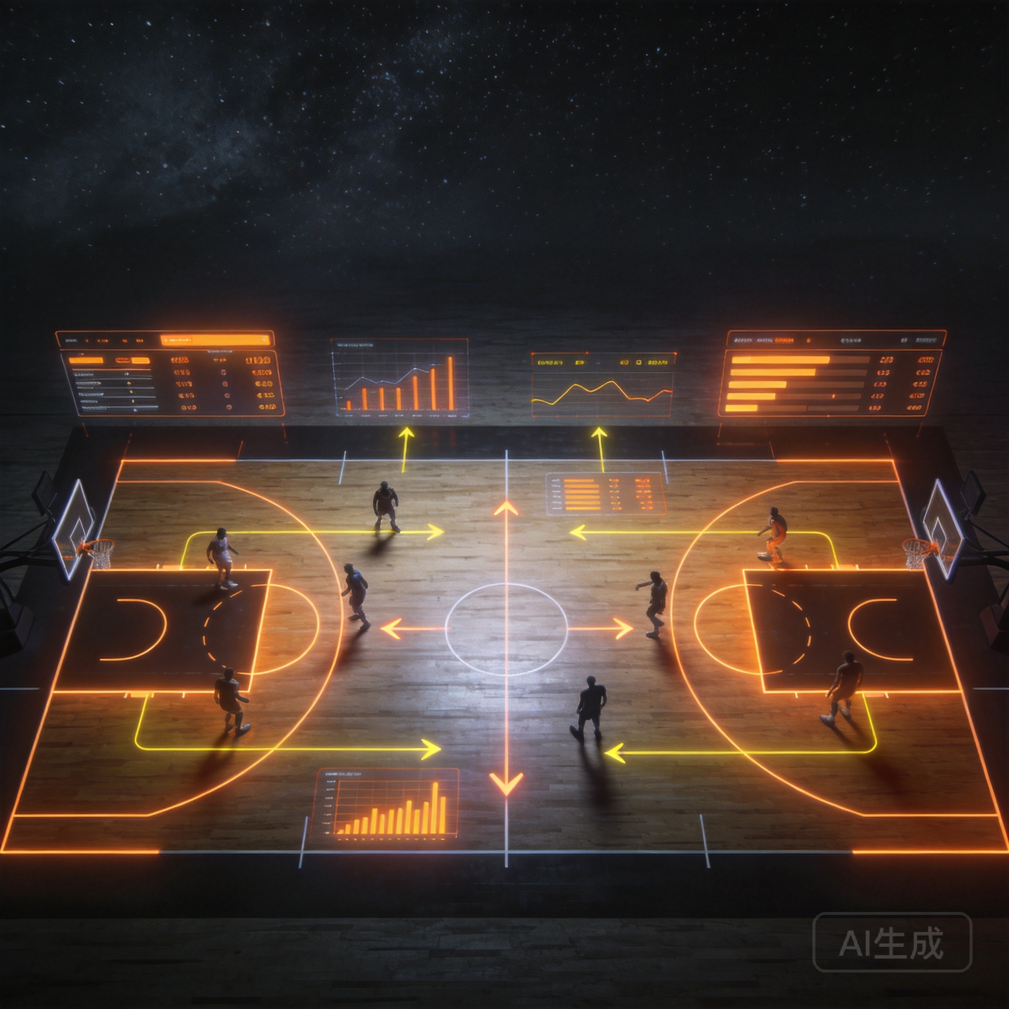 NBA虎扑主题插画